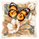 Черно-оранжевая бабочка Набор для вышивания крестом (подушка)
