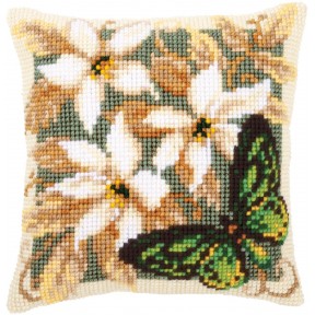 Зеленая бабочка Набор для вышивания крестом (подушка) Vervaco PN-0146841