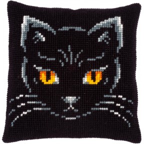 Черный кот Набор для вышивания крестом (подушка) Vervaco PN-0171086