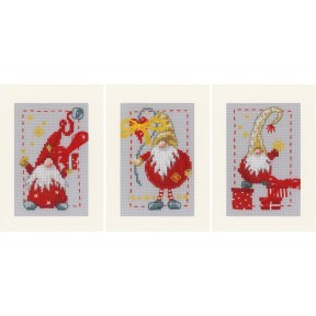 Різдвяні гноми (листівки) Набір для вишивання хрестиком Vervaco PN-0185078