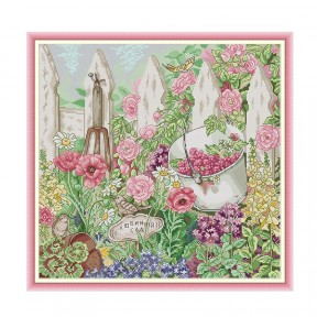 Любимый сад Набор для вышивания крестом с печатной схемой на ткани Joy Sunday HA016