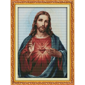 Священное сердце(1) Набор для вышивания крестом с печатной схемой на ткани Joy Sunday R247-1