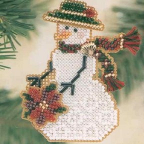 Снеговик с пуантессией Набор для вышивания крестом Mill Hill