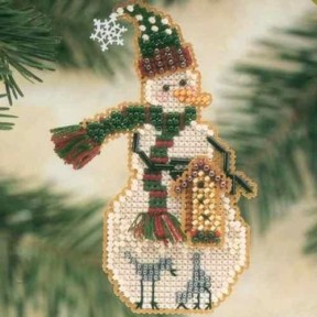 Снеговик со скворечником Набор для вышивания крестом Mill Hill
