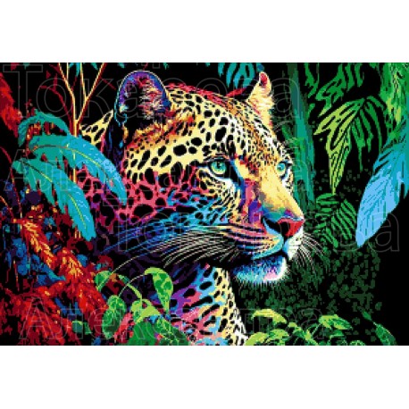 Радужный леопард Набор для вышивания бисером ТМ АЛЕКСАНДРА
