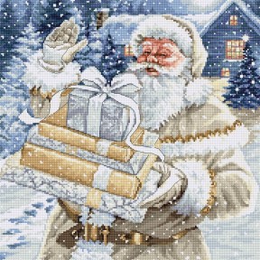 Санта з подарунками Набір для вишивання хрестиком Luca-S BU5034