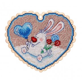 Валентинка – кролик Набір для вишивання на заготовці з перфорацією Alisena 5543а