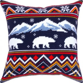 Зимние медведи Набор для вышивания подушки Чарівниця V-445 фото