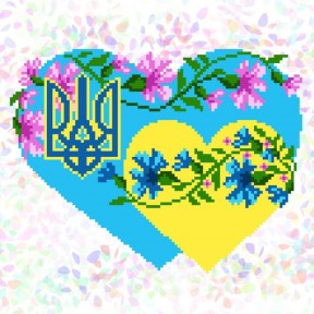 С Украиной в сердце Флизелин пришивной водорастворимый с рисунком Confetti K-353