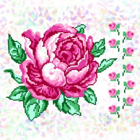 Роза Флизелин пришивной водорастворимый с рисунком Confetti K-361