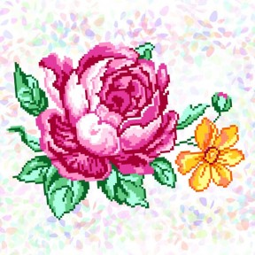 Роза с желтым цветком Флизелин пришивной водорастворимый с рисунком Confetti K-363
