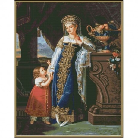 Княгиня Барятинская с дочкой Набор для вышивки крестом Magic