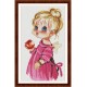 Ангелочок з яблуком (рожевий) Набір для вишивання хрестиком Dantel 057.1D
