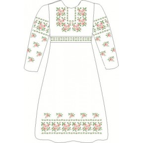 ВПД-1. Заготівля для вишивки бісером Дитяче плаття. льон-габардин бежевий