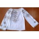 ШВД-06. Пошита дитяча блузка домоткане полотно (100% бавовна), білий, 122
