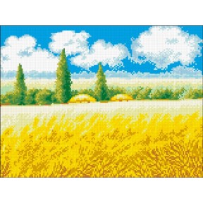 АМС-169. Пшеничное поле. Алмазная мозаика 30х40см