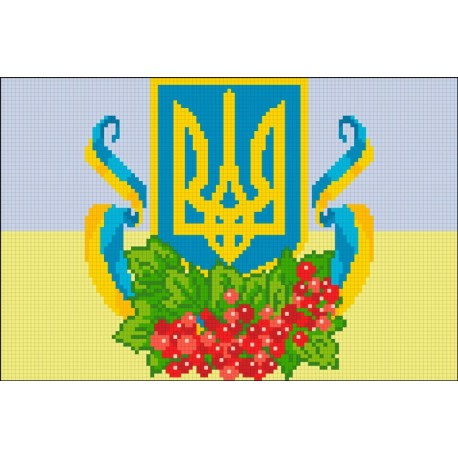 АМВ-113. Герб Украины Тризуб. Алмазная мозаика 20х30см фото