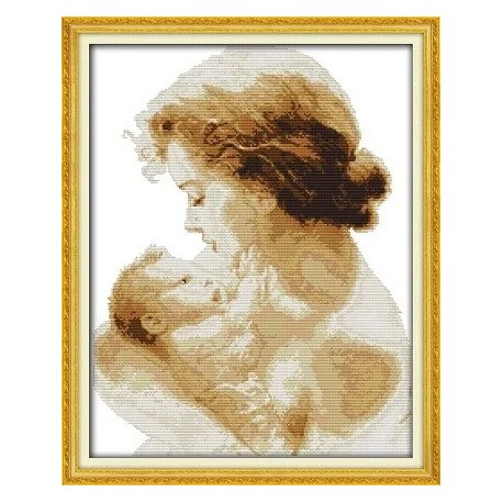 Материнське кохання Набір для вишивання хрестом з друкованою