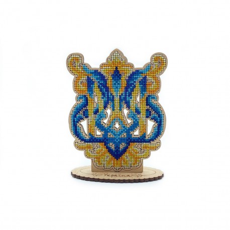 Герб Украины Набор для вышивки крестом и бисером на деревянной основе Virena VW_003