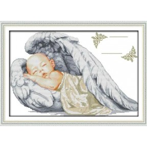 Метрика-Ангел Набір для вишивання хрестиком з друкованою схемою на тканині Joy Sunday K777