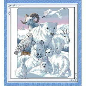 Арктичні тварини Набір для вишивання хрестиком з друкованою схемою на тканині Joy Sunday D125