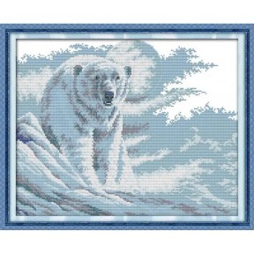 Полярный медведь Набор для вышивания крестом с печатной схемой на ткани Joy Sunday D403