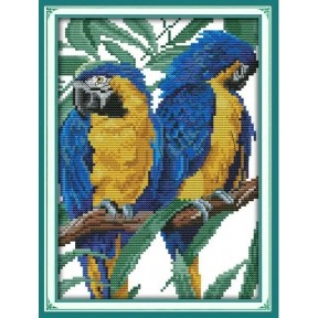 Папуги Набір для вишивання хрестиком з друкованою схемою на тканині Joy Sunday D498