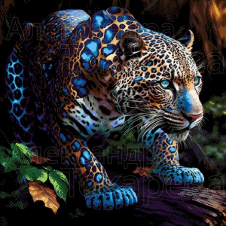 Лазурный леопард  Набор для вышивания бисером ТМ АЛЕКСАНДРА ТОКАРЕВА  46-3025-НЛ