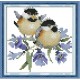 Птицы на цветах (2) Набор для вышивания крестом с печатной схемой на ткани Joy Sunday D736