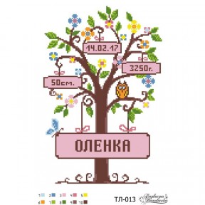 Набір для вишивки бісером Барвиста Вишиванка Метрика дівчинки «Деревце» 22х33 ТЛ013пн2233k