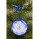 Схема Сшитая новогодняя игрушка Рождественская снежинка (серия: Снеговики-Колядники) для вышивки бисером и нитками на ткани ТР23
