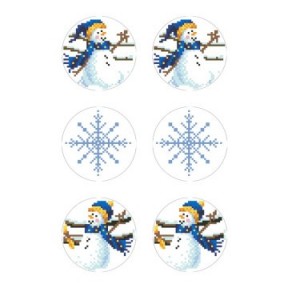 Набор для вышивания нитками Барвиста Вышиванка Серия: Снеговики-Колядники 21х33 ТР607пн2133i