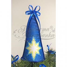 Схема Сшитая новогодняя верхушка на ёлку Рождественская звезда для вышивки бисером и нитками на ткани ТР234аБ1418