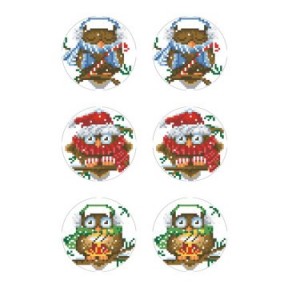 Набор для вышивания нитками Барвиста Вышиванка Серия: Новогодние Совы 21х33 ТР608пн2133i