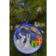 Набір для вишивки нитками Барвиста Вишиванка Пошита новорічна іграшка Зайчата (серія: Ніч чудес) 14х14 ТР206аБ1414i