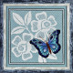 Набор для вышивки крестом Alisena 1123а Бирюзовая бабочка
