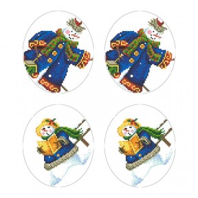 Набор для вышивания нитками Барвиста Вышиванка Серия: Снеговики-Колядники 29х33 ТР605ан2933i