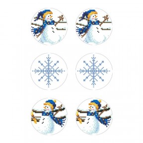 Набор для вышивания бисером Барвиста Вышиванка Серия: Снеговики-Колядники 21х33 ТР607ан2133k