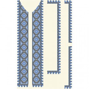 Заготовка мужской вставки для сорочки Нежность для вышивки бисером и нитками ВЧ012дМнннн