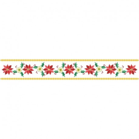 Схема Новогодняя скатерть-дорожка Новогодний цветок для вышивки бисером и нитками на немецкой ткани с водонепроницаемым покрытие