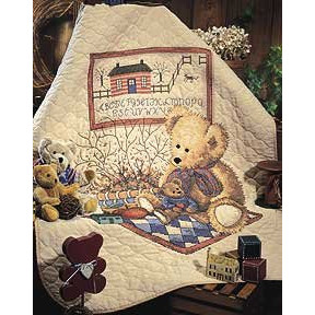Набор для вышивания детского одеяла 3185 Old Teddies Quilt фото