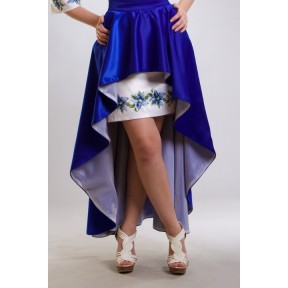 Заготовка женской юбки для вышивки бисером Барвиста Вышиванка Синие цветы СЖ018шБнннн