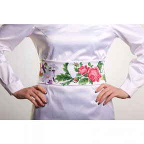 Заготовка женского пояса для вышивки бисером Барвиста Вышиванка Королевские цветы ПС023кБнннн