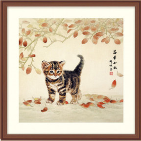 ПРЕДЗАКАЗ Набор для вышивки крестом XIU CRAFTS 2801603/2032303 Котик и листья