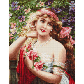Набір для вишивки гобеленів Luca-S G549 Дівчина з трояндами
