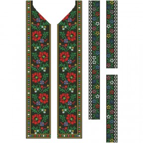 Заготовка мужской вставки для сорочки Борщевская для вышивки бисером и нитками ВЧ053дБнннн