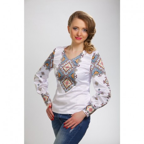 Набір для вишивання жіночої блузки нитками Ніжний орнамент БЖ059пБннннi