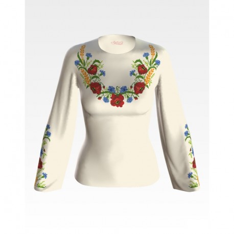 Набір для вишивки жіночої блузки бісером Польові квіти БЖ024хМннннk