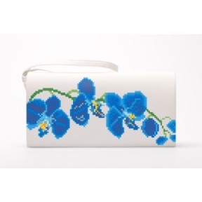 Набор для вышивки бисером Барвиста Вышиванка заготовки сшитого клатча Синие орхидеи КЛ183кМ1301k