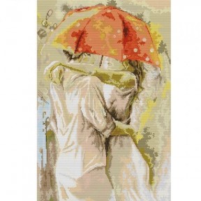 Под зонтом Набор для вышивания крестом с печатной схемой на ткани Joy Sunday RA574
